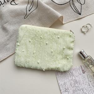 TEMU 입체 시폰 꽃무늬 동전 지갑 잡화 정리 가방 휴대용 화장품 립스틱 보관 파우치