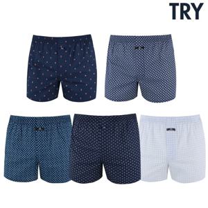 TEMU 트라이 근본시리즈 남성 순면100 트렁크팬티 5종