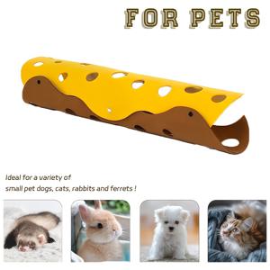 TEMU 인터랙티브 미로 장난감 | 대형 실내 접이식 치즈 모양 통로 (구멍 포함) - 고양이, 강아지, 햄스터 및 소형 애완동물에게 적합