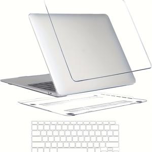 TEMU 맥북 에어 15인치 2025 2024 2023 M4/M3/M2 칩용 투명 케이스, 모델 A3241/A3114/A2941, 보호 플라스틱 하드 클리어 케이스 + 키보드 커버|키보드커버