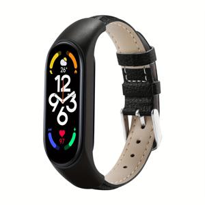 TEMU Mi Band 7 밴드 호환 - 합성 가죽 스트랩과 TPU 케이스, Xiaomi Mi Band 7 손목밴드 호환, 확장 가능한 버클, 편안한 교체용 스트랩