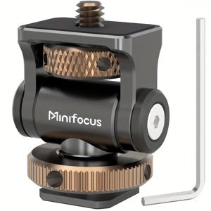 TEMU MINIFOCUS 모니터 콜드 슈 마운트 1개, 카메라 디스플레이 헤드 마운트, 160° 기울기 조절, 알루미늄 합금, 휴대용 및 경량, 5인치 및 7인치 모니터에 적합