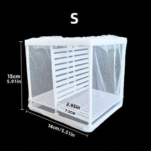 TEMU 수족관 인큐베이션 박스 - 나일론 메쉬 번식 격리 탱크, 흰색 직사각형 어항 분리기, 번식 박스, 그리드