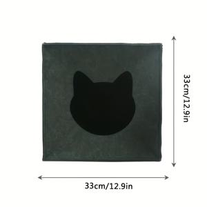 TEMU 반폐쇄형 입구 디자인의 펠트 고양이 침대, 사계절 사용 가능, 접이식 및 세탁 가능, 실내 고양이, 강아지 및 애완동물 침대용|접이식침대