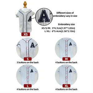 TEMU [가벼운 디자인] 개 야구 자켓, 얇은 봄과 여름, 테디, 비콘, 스나우저, 포메라니안, 말테즈, 애완동물, 고양이, 편안한 미국 스포츠 스타일, 줄무늬 카디건, 자켓