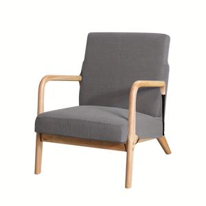 TEMU 1개 지퍼형 탄력 있는 와플 니트 나무 팔걸이 싱글 소파 커버, 캐주얼 소형 소파 슬립커버