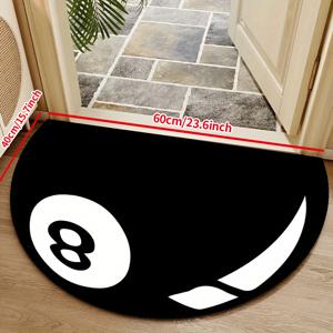 TEMU 1개 반원형 매트 실내/실외용 - 부드럽고 미끄럼 방지 반원형 바닥 매트, 세탁기 사용 가능 현관 침실 발코니 매트 - 장식용 반바닥 매트