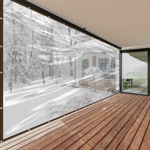 TEMU DELLNA 투명 천, 4 Mil 두께, 아일렛 포함, 캠핑 액세서리, 야외 사용에 적합, 파티오, 닭장, 현관 캐노피, 식물 덮개 및 캠핑에 이상적, 겨울 단열에 완벽|캠핑용품