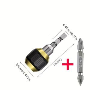 TEMU 육각 생크 팝업 퀵 컨버터 - 스크루드라이버 포함, 육각 생크 자동 잠금 연결 로드 드릴 비트, 퀵 릴리스 척 어댑터, 60mm 대형 헤드 팝업 육각 핸들 퀵 체인지 조인트 (드릴용)