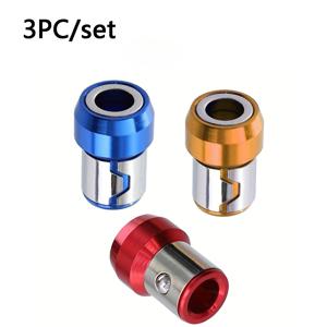 TEMU 3개 범용 자석 스크류 링 드릴 비트, 1/4인치 / 6.35mm, 금속 자석 스크류, 분리형 육각 스크루드라이버 및 전동 드릴, 십자 스크루드라이버 헤드 자석화기에 적합, 합금 전자기 링 스크루드라이버 드릴 비트