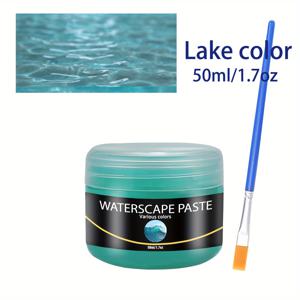 TEMU 50ml/1.7oz 풍경 레진 바다 물결 효과 페이스트 | 호수, 깊은 파란색, 밝은 파란색, 흰색으로 제공 | 미니어처 장면, 수족관 및 정원용 사실적인 액체 텍스처 | 사용하기 쉬움, 레진, 점토와 호환 가능|슬라임