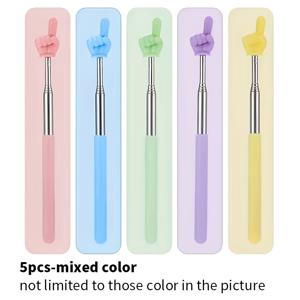 TEMU 파스텔 컬러 5개입 손가락 포인터 스틱 - 미니 손 모양 확장형 교사용 포인터 (교실, , 사무실용) - 학생, 발표자, 교사를 위한 눈에 띄지 않는 디자인