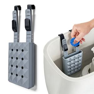 TEMU 벽걸이형 변기 물통/홀더 걸이형 선반 포함 - 고하중 막힘 방지 실리콘 수조 브라켓, 청소용품용 공간 절약형 욕실 수납, 설치(조립 불필요) - 인서트 시스템, 선반과 호환|화장실선반