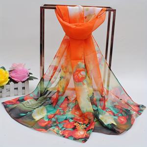TEMU 무지개 빛깔의 그라디언트 쉬폰 스카프 넥타이 염색 꽃 프린트 통기성 거즈 목도리 여성 캐주얼 야외 방풍 헤드 랩 얇은 여행 비치 타월|비치타올