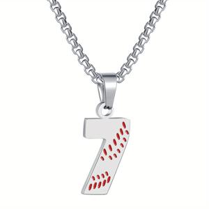 TEMU 남아용 야구 등번호 목걸이 1개, 00-18 선수 저지 등번호 목걸이, 스테인리스 스틸 체인 야구 펜던트, 남성용 야구 선물 펜던트