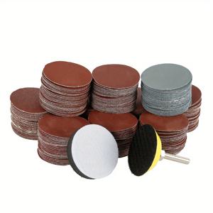 TEMU 【인기 선택】 300개 알루미나 샌딩 디스크 세트, 2인치 퀵 체인지 패드 후크 및 루프 고정, 금속, 목재, 유리용 80-3000 그릿 - 내구성 있고 저진동 연마 시트, 자동차, 플록 샌딩 시트, 사포