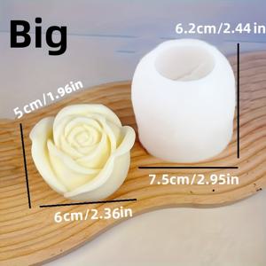 TEMU 3D 대형 장미 캔들 실리콘 몰드 (발렌타인데이용), 홈 데코 레진 석고 몰드, 생일, 어버이날, 여성의 날, 간호사 날, 추수감사절 및 기타 장식용 장미 에폭시 레진 액체 실리콘 몰드에 적합