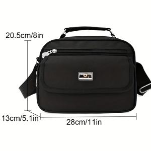 TEMU 남성용 옥스포드 대용량 숄더백 | 튼튼한 멀티 포켓 공구 가방, 외출용 조절 가능한 스트랩 포함