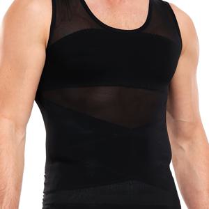 TEMU 남성용 복부 조절 압박 셔츠 & 바디 셰이퍼 - 슬리밍 민소매 탱크탑 조끼, 반투명 복부 바인더 (여성형 유방증 및 체육관 및 캐주얼 복장용), 통기성 셰이프웨어 (벨트 미포함)