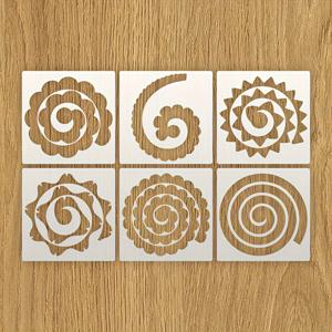 TEMU 6개 오리가미 꽃 스텐실, 7인치 재사용 가능한 롤링 페이퍼 꽃 템플릿