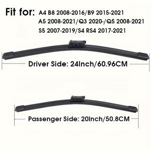 TEMU 아우디 A4 A5 Q3 Q5 S5 S4 RS4용 윈드실드 와이퍼 블레이드