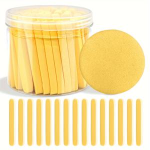 TEMU 60개입 압축 스펀지, 천연 셀룰로오스 스파 스펀지, 얼굴 클렌징, 각질 제거, 메이크업 제거용|마스크