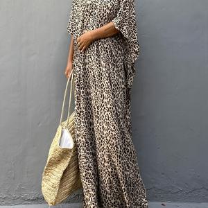 TEMU 여성용 프린트 비치 커버업 드레스 - V넥, 루즈핏, 하이웨이스트 비키니 스커트, 여름 휴가, 수영장 및 해변 외출, 휴가 커버업 | 스타일 | 비스트레치 소재