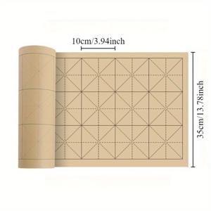 TEMU 20m 전통 중국 쌀 종이 서예 연습용, 격자, 점선, 붓 글씨, 골동품 스타일, 예술가 및 학생용 긴 스크롤 - 787.4 인치