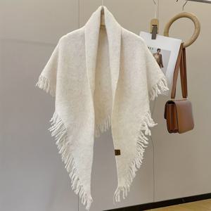 TEMU 여성용 우아한 겨울 숄 랩 - 따뜻함과 바람 방지 대형 스카프, 다용도 아웃도어 패션 액세서리, 핸드워시/드라이클린, 스타일리쉬한 추위 보호