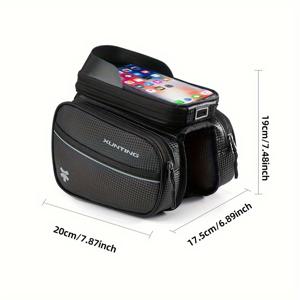 TEMU 스윙팅 대용량 탑 튜브 백. 선바이저 및 터치 스크린 디자인. 로드 바이크, 산악 자전거 및 어린이용 자전거에 적합