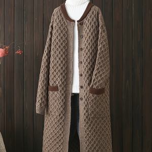 TEMU 여성용 가을 겨울 패션 롱 가디건