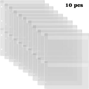 TEMU A4 사이즈 4홀 바인더 포켓 인서트, 나무 포켓 포함, 다이 및 스탬프 보관용 PVC 투명 보호 가방, 컷팅 다이 템플릿 앨범 스탬프 공예 보관