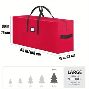 TEMU 1개 대형 방수 크리스마스 트리 보관 가방 - 크리스마스 트리 보관 - 튼튼하고 세련된 더블 지퍼, 견고한 손잡이, 9피트 높이까지 분리 가능한 크리스마스 트리에 적합, 휴일 가정 정리 및 보관에 이상적입니다.