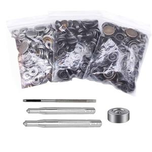 TEMU 600개 (150세트) 가죽 스냅 단추 및 단추 키트 도구 5/8