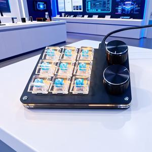 TEMU 2개의 노브 다기능 DIY 프로그래밍 키보드가 있는 9키 메카닉 키보드, 아크릴 및 PCB 메카닉 키보드, 사무실 게임 등에 적합|키캡|키캡