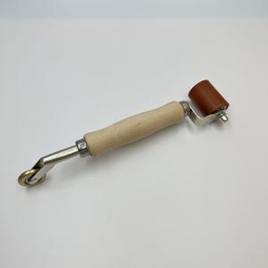 TEMU 실리콘 테플론 황동 바퀴가 있는 듀얼 헤드 페인트 롤러, 고온 저항, 방수 PVC, 나무 손잡이 - 핫 에어 건 및 벽지 적용에 이상적