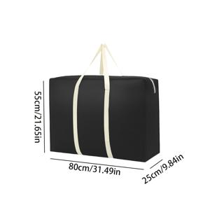 TEMU 특대형 토트백, 수납 가방, 이사 가방, 더블 지퍼, 손잡이 2개 – 의류 및 의류 운반 또는 보관에 적합, 플라스틱 상자, 수납 가방 또는 용기 대체 가능