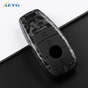 TEMU 벤츠 2018-2021 S클래스, 2017-2021 E클래스, 2019-2021 A클래스, C클래스, G클래스용 카본 파이버 패턴 키홀더 커버