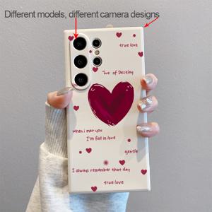 TEMU 패션 레드 러브 하트 소프트 폰 케이스 삼성 갤럭시 S25 S24 S23 S22 S21 S20 울트라 S25 S24 S23 S22 S21 S20+ S25 S24 플러스 S20Fe S21Fe S23Fe S24Fe S10 플러스 S10E 노트 20 울트라 10+ 엣지 충격 방지 낙하 방지 보호 커버 쉘