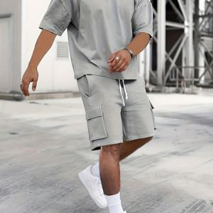 TEMU 국경을 넘는 남성용 캐주얼 스포츠 상의와 하의 세트