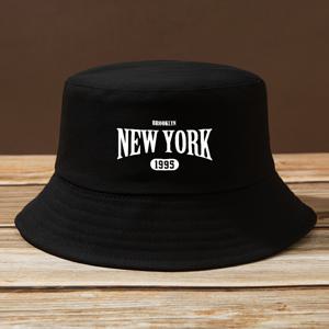 TEMU 남녀 공용 패션 뉴욕 1995년 버킷햇 - 조절 가능한 핏, 가벼운 폴리에스터, 봄/여름 야외 활동, 캠핑, 낚시 및 해변 여행에 완벽 - 가족 및 친구에게 좋은 선물 아이디어