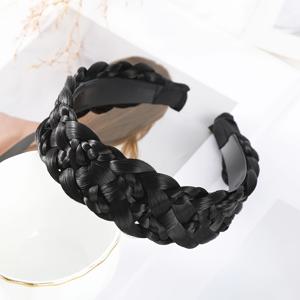 TEMU 헤어밴드 5가닥 합성모 땋은 헤어밴드 브레이드 치아형 헤어밴드 뷰티 액세서리 스트레치 브레이드 헤어밴드 여성용 헤어피스