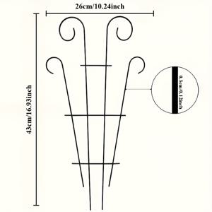 TEMU 곡선 라티스 디자인의 블랙 메탈 식물 지지 케이지 - 클라이밍 식물, 꽃, 포도 덩굴, 장식용 정원 장식, 식물 지지대, 화분 홀더, 우아한 정원 장식을 위한 튼튼한 실내/외 식물 트렐리스