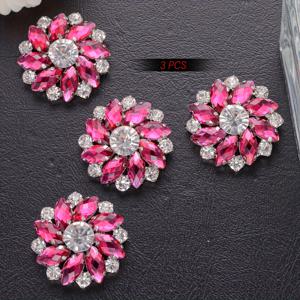 TEMU 3개 대형 1.04인치 라운드 메탈 라인스톤 버튼 - 생생한 레드, 그린, 블루 반짝이는 장식용 소재, 재봉틀, 공예, DIY 프로젝트 및 패션 액세서리, 홈 데코용