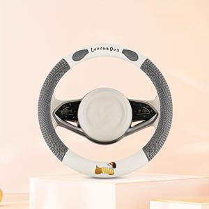 TEMU 귀여운 만화 여신 스타일 자동차 스티어링 휠 커버 - 미끄럼 방지, 통기성, 모든 계절에 적합한 범용 피트, 남성과 여성에게 장식 액세서리, 귀여운 자동차 장식