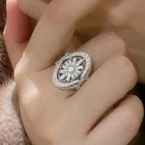 TEMU 1개 여성 웨딩링, 우아하고 반짝이는 풀세트 합성 지르코니아 반지, 웨딩, 파티, 휴가 시 신부에게 적합한 고품질 여성 웨딩링