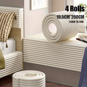 TEMU 4개 세트 Cycleader 소프트 엣지 벽지, 3D 텍스처, 탈착식, 방수, 간편한 청소, 모서리, 책상 및 벽 보호에 적합