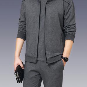 TEMU 남성용 봄/가을 신상 캐주얼 지퍼업 스웨트셔츠 스포츠웨어 세트
