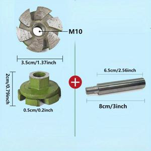 TEMU 3.5cm 앵글 그라인더 헤드, 석재/콘크리트/자갈/화분 등 DIY 작업에 적합. 독립적으로 사용 가능 또는 연장봉과 함께 사용 (8cm 연장봉 포함). 할로윈 및 크리스마스 장식용