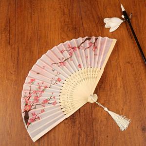 TEMU 우아한 손잡이형 플로럴 접이식 파랑, 25개 리브와 장식용 태슬이 특징이며, 결혼식, 파티, 선물, 벽 장식, 야외 사진 촬영에 적합하며, 발렌타인데이 및 어버이날을 위한 이상적인 선물로도 좋습니다.|접이식선풍기